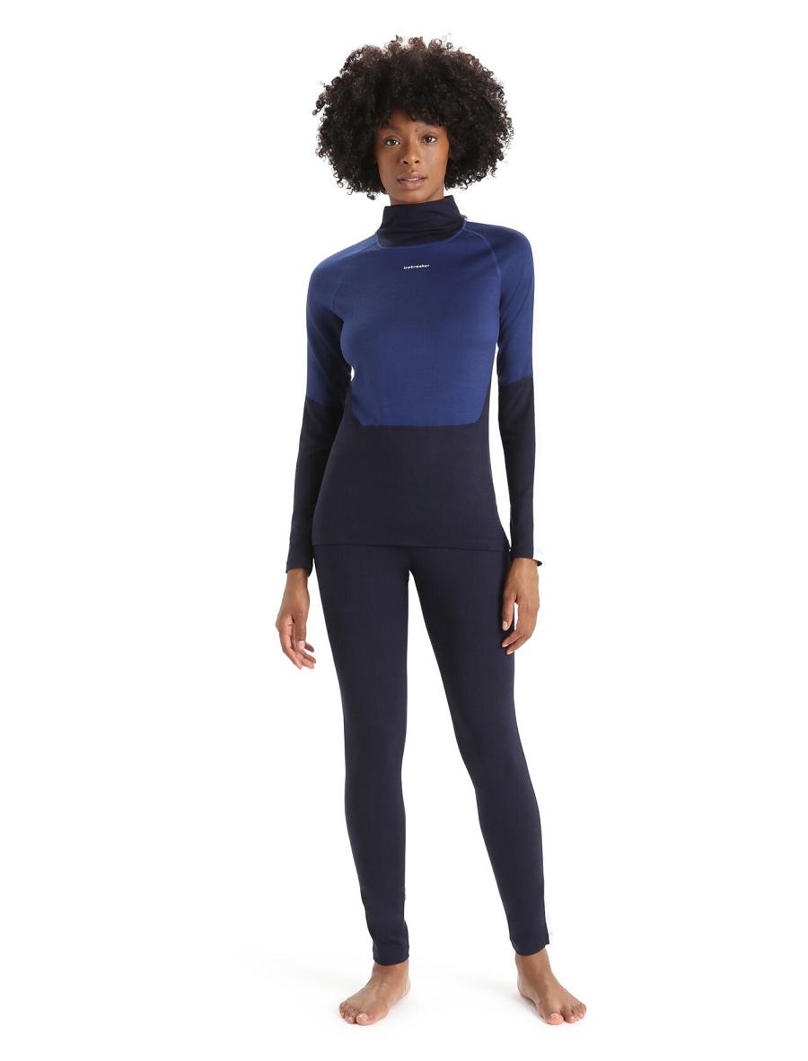 Icebreaker Merino 200 Sonebula Thermal Leggings Női Base Layers Sötétkék Fehér | HU 1855YXFU